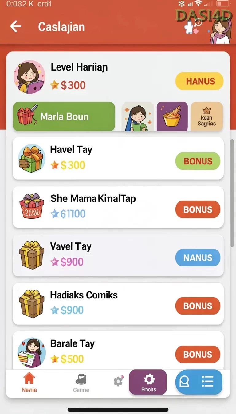 Cuplikan layar HOKIWIN — aktivitas